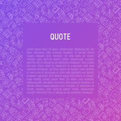Testimonials and quote concept with thin line icons of review, feedback, survey, comment. Vector illustration for banner, web page, print media with place for text.