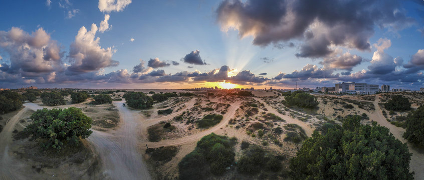 Panoramic view of sand dunes