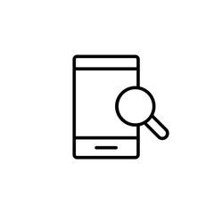 mobile seo analyzing line black icon