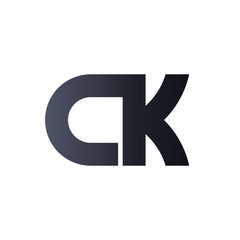 CK C K Black Initial Letter Logo design. bold monogram logo.