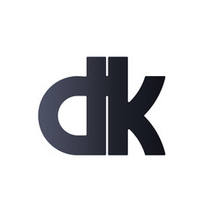 dk D K Black Initial Letter Logo design. bold monogram logo.