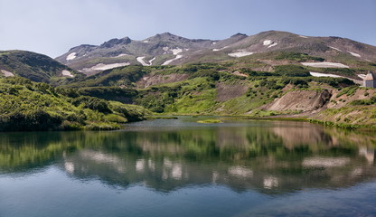 Fototapeta na wymiar Nature of Kamchatka (mountains, volcanoes, ocean)