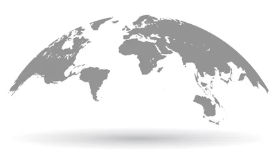 Deurstickers Zwarte wereldkaart globe geïsoleerd - vector © dlyastokiv