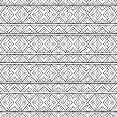 Decorative ethnic black and white seamless pattern