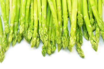 Bundle of green asparagus shoots
