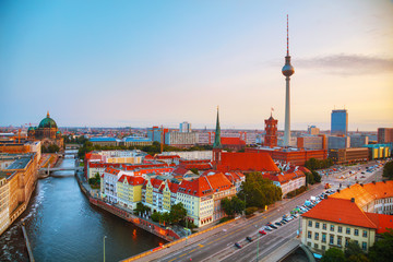 Fototapeta na wymiar Aerial overview of Berlin