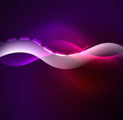 Vector glowing wave, smoke design wavy lines