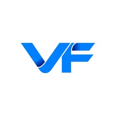 vf logo initial logo vector modern blue fold style