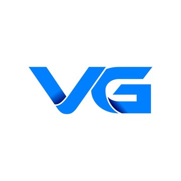 vg logo initial logo vector modern blue fold style