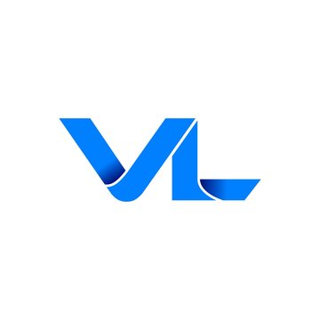 vl logo initial logo vector modern blue fold style