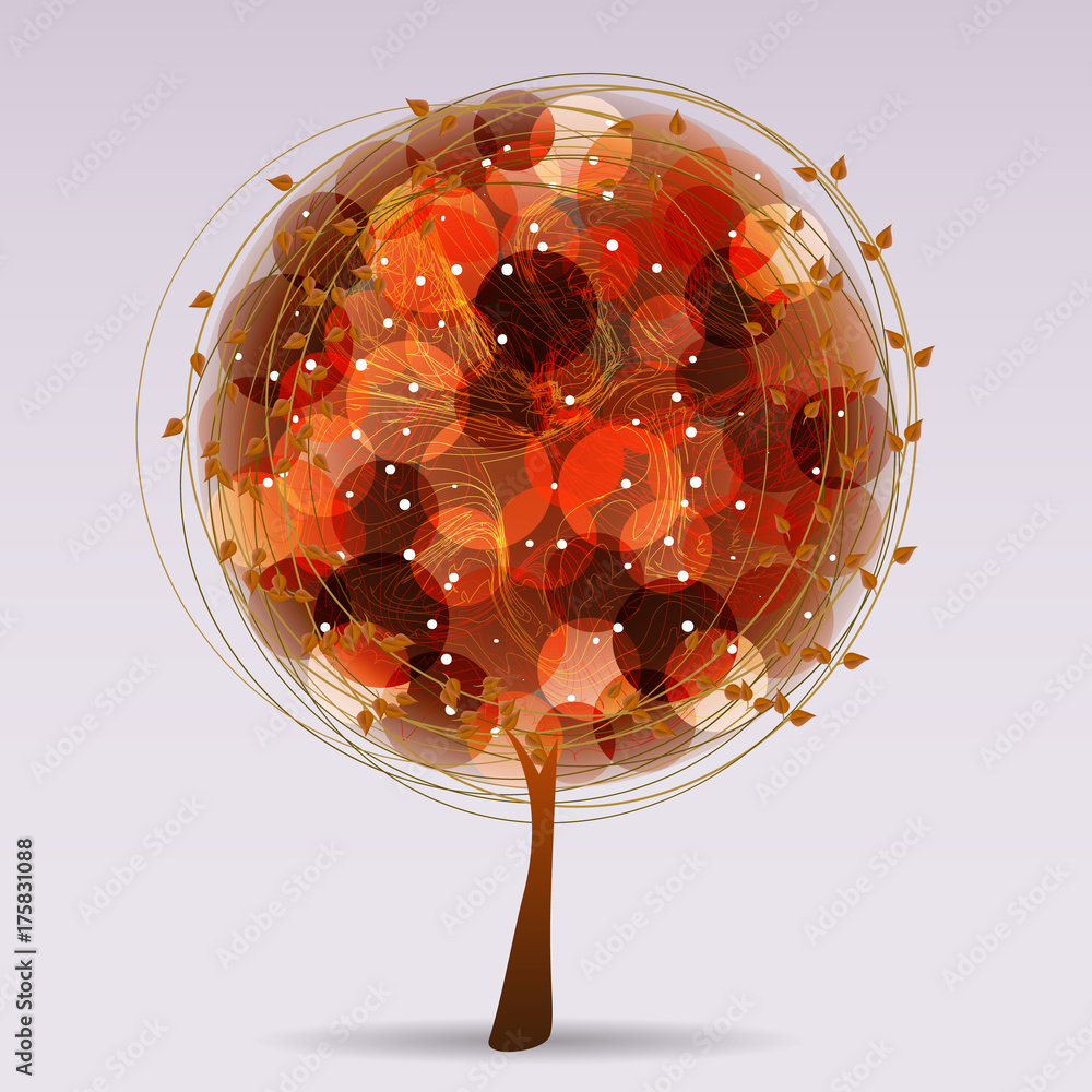 Poster multicolored tree design