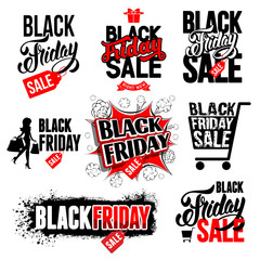 Black friday sale labels set