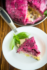layered pastry salad with herring and beetroot