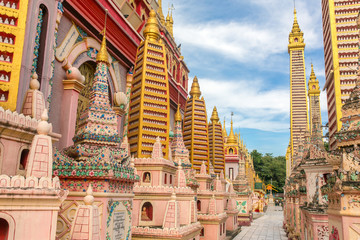 Beautiful Buddhist Pagoda, Thanboddhay Phaya in Monywa, Myanmar