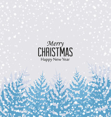 Christmas snowy forest
