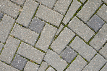 The Texture of the Gray Paving Stone from Artificial Stones. Gray Sidewalk Texture