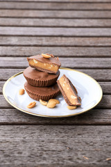 Peanut butter cups, dessert, schokolade