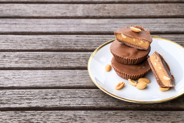 Peanut butter cups, dessert, schokolade