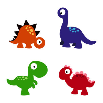 set cartoon dinosaurs
