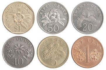 set of Singapore coins