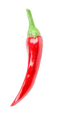 Red chili pepper isolated on a white background no shadow