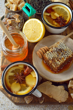 Firming tea with spices, lemon and ginger