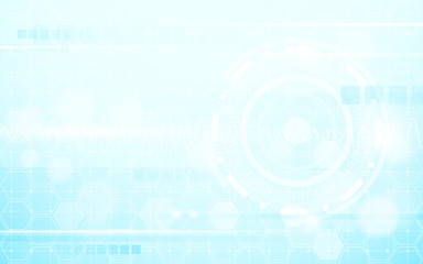 Abstract technology digital hi tech hexagons and circle concept background