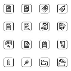 Set of document management vector thin line icons.