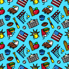 America seamless pattern vector illustration