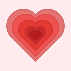 Paper art of love vector.