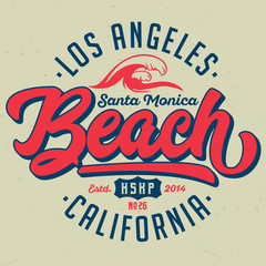 Obraz premium Santa Monica Beach / Los Angeles - Tee Design For Print
