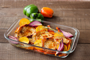 Meat baked