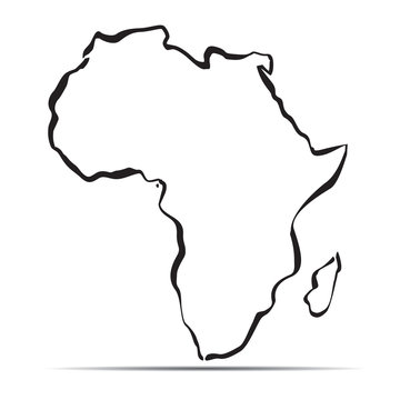 Black map of Africa. Vector Illustration