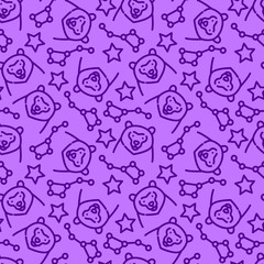 Vector seamless pattern with constellations