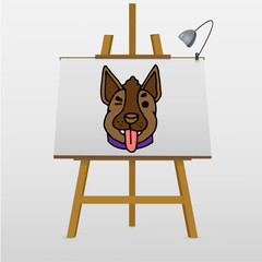 Vector illustration of a hand drawn dog