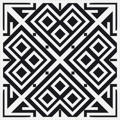 Black and white art deco ornamental background. Template for design. Vector illustration eps10