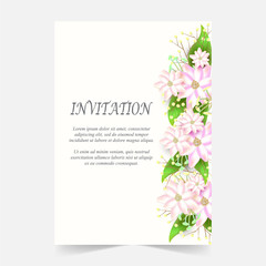 Invitation card, Wedding card with flora background