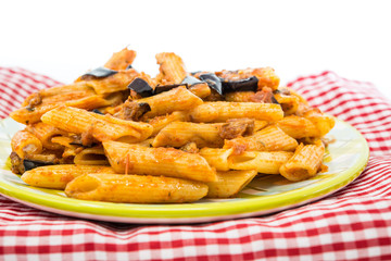 tasty pasta Italian meat sauce pasta on the table