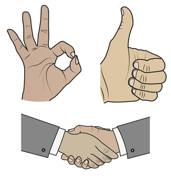 hands gestures vector illustrations set