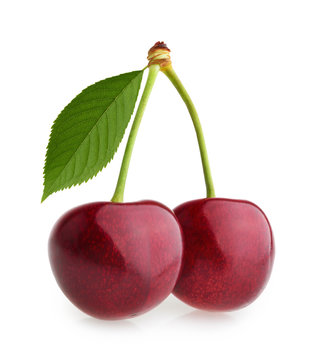 Cherries isolated without shadow