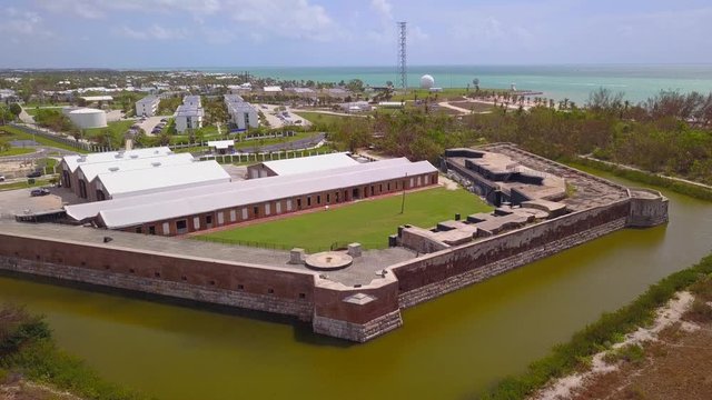 Aerial video Fort Zachary Taylor Historic State Park