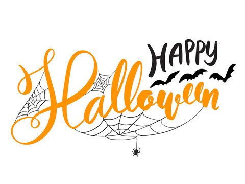 Happy Halloween vector lettering.