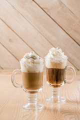 coffee with whipped cream