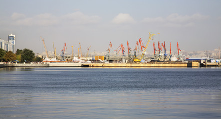 Naklejka premium Port in Baku. Azerbaijan 