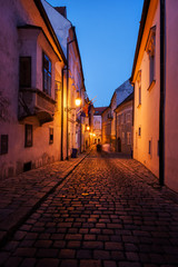Old Town by Night in Bratislava City in Slovakia
