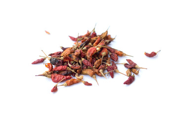 Obraz premium suszone czerwone chłodno na białym tle na ostry smak