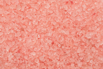 Pink sea salt crystals macro shot, abstract texture