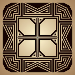 Golden art deco ornamental background. Template for design. Vector illustration eps10