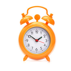 Orange alarm clock isolated