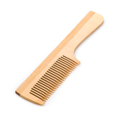 wooden beauty comb isolated